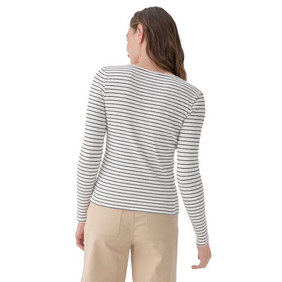 Pact Striped Favorite Rib Henley Long Sleeve Top - Picture 3 of 11